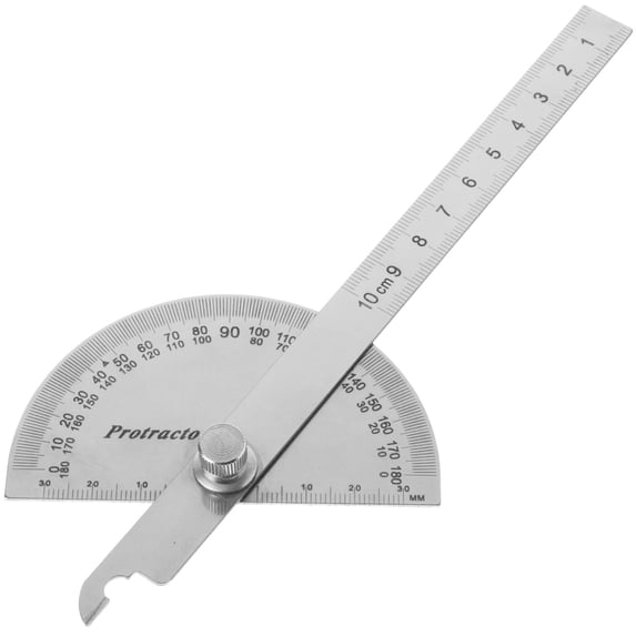 DRAFIDEEP Silver Swing Arm Protractor 1Pack Metal Angle for Woodworking and Construction