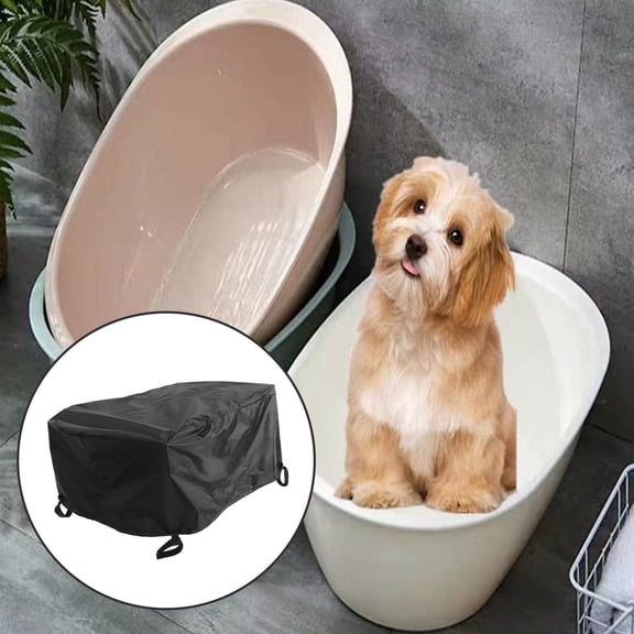 DRAFIDEEP Waterproof Foldable Pet Bath Pool Cover Black Universal Pet Bath Enclosure