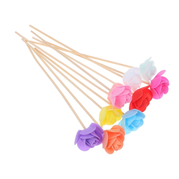 DRAFIDEEP Simulation Flower Reed Diffuser Sticks, 10 Pack Wooden Rod Set for Home Display