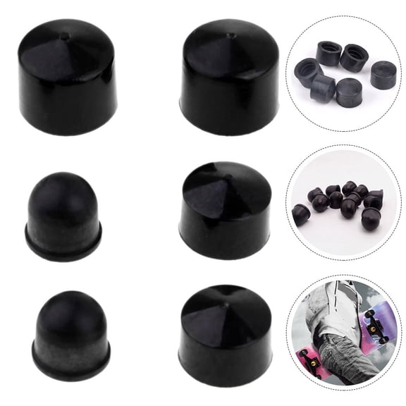 DRAFIDEEP Skateboard Shocking Absorber 12Pcs Black Pu Pivot Cups 1.80X0.71X0.59In