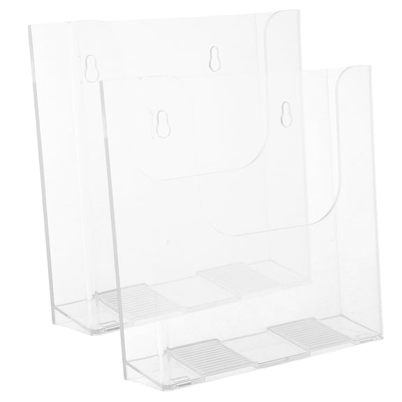 DRAFIDEEP Sleek Clear Acrylic Wall-Mounted Display Rack for Brochures and Files, Easy Install 2Pcs