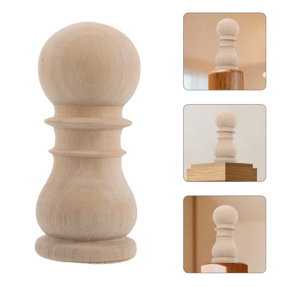 DRAFIDEEP Solid Hardwood Bed Post Caps and Fence Post Finials Beige Unfinished