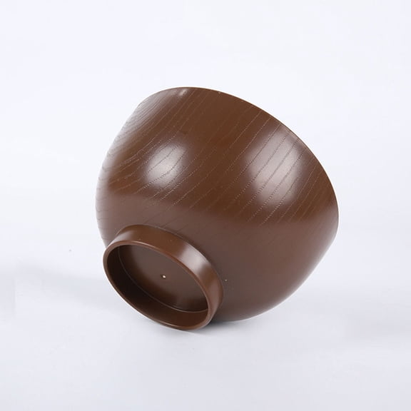 DRAFIDEEP Coffee Plastic Wood Grain Soup Bowls Non-Slip Japanese Style