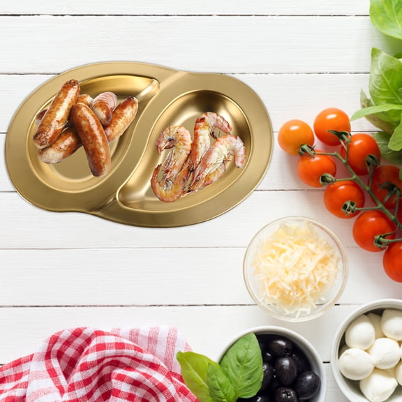 DRAFIDEEP Stainless Steel Compartment Plates for Baking, and Elegant Multi-Section Bakeware