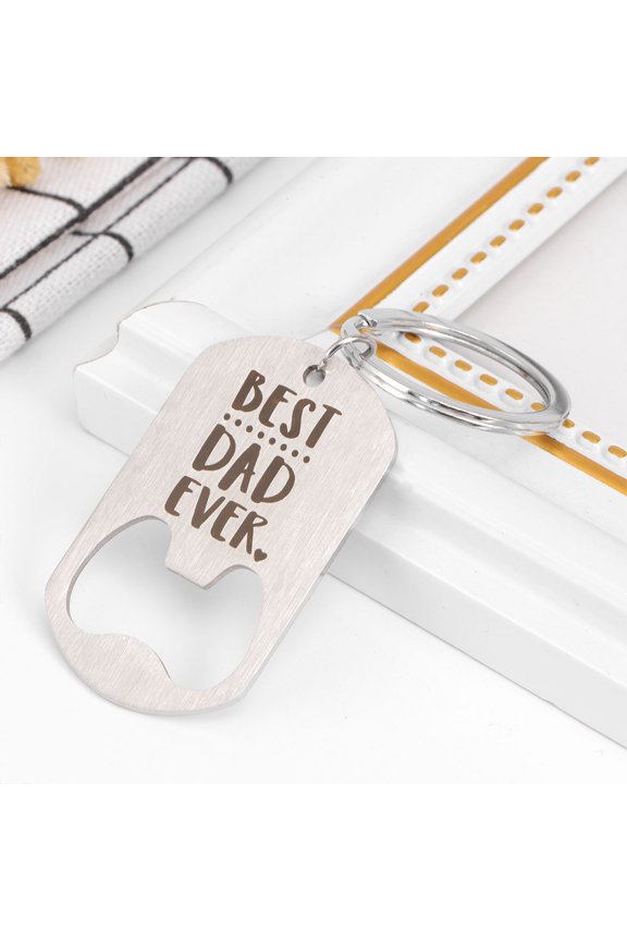 Stainless Steel Dad Keychains with Strong Key , Ideal Gift for Father's Day Decoration and Everyday Use