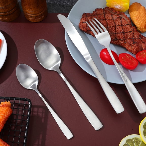 DRAFIDEEP 4-Piece Stainless Steel Flatware Set Dinner Cutlery Dishwasher Safe for Everyday Use