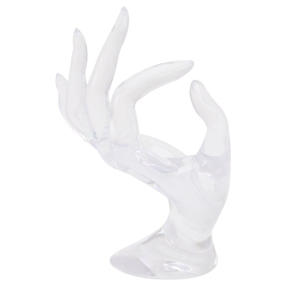 DRAFIDEEP Clear Hand-Shaped Display Stand with 3D Design, Ideal for Jewelry, Accessories, Watches, and Small Item Presentation