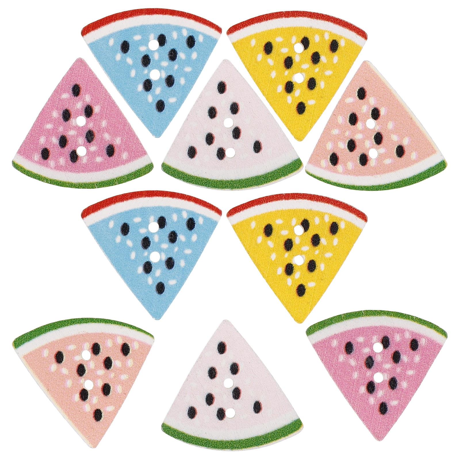DRAFIDEEP Stylish Multi Color Wooden Buttons with Watermelon Design for ...