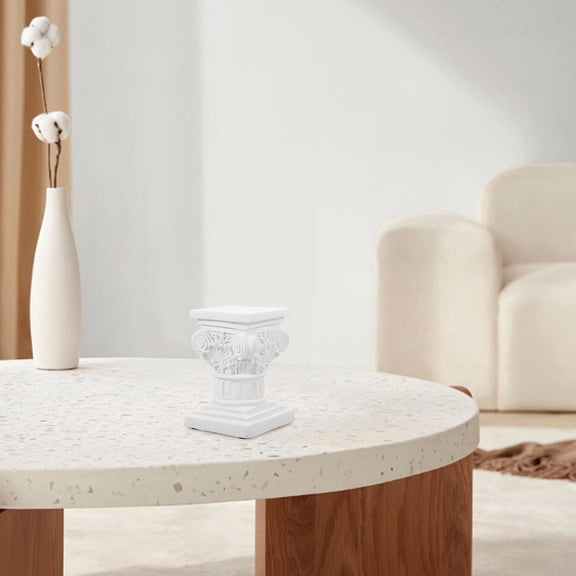 DRAFIDEEP Elegant White Roman Pillar Statue with Detailed Texture for Indoor and Outdoor Decoration