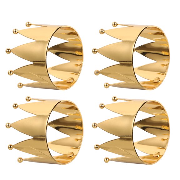 DRAFIDEEP Table Napkin Rings Stainless Steel Fashionable Crown Design For Families Events
