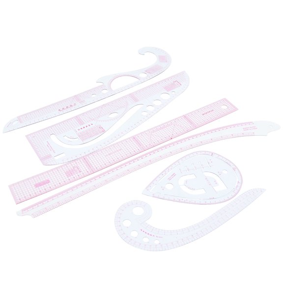 DRAFIDEEP Tailor Ruler for Sewing Simplify Sewing Projects with Pink Curve Rectangle Shape