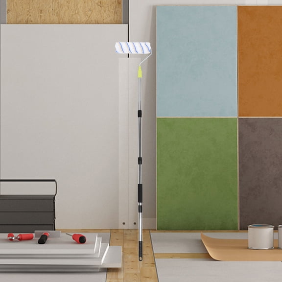 DRAFIDEEP Telescoping Paint Extension Pole with Stainless Steel Rod and 25mm Brush Head for Wall Painting Black