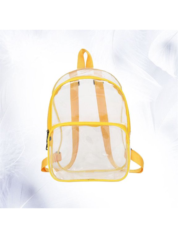 Candy Backpack Transparent PVC Casual Backpack Yellow for Travel and Storage