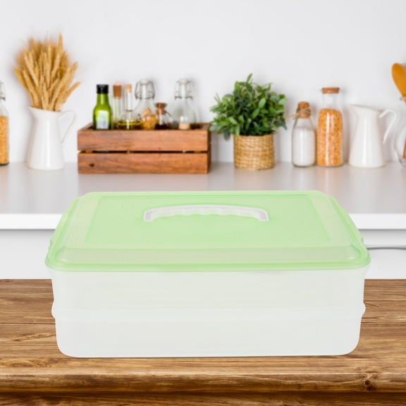 DRAFIDEEP Clear Plastic Refrigerator Storage Box, Space-Saving Food Preservation Container, 1 Piece