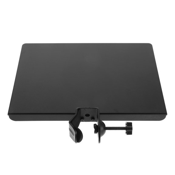 OUNONA Metal Adjustable Microphone Stand Tray for Live Streaming with Clamp-on Sound Card Holder