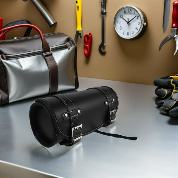 OUNONA Motorcycle Saddle Bag Black Large Capacity Storage Tool Bag for Motorbike Travel