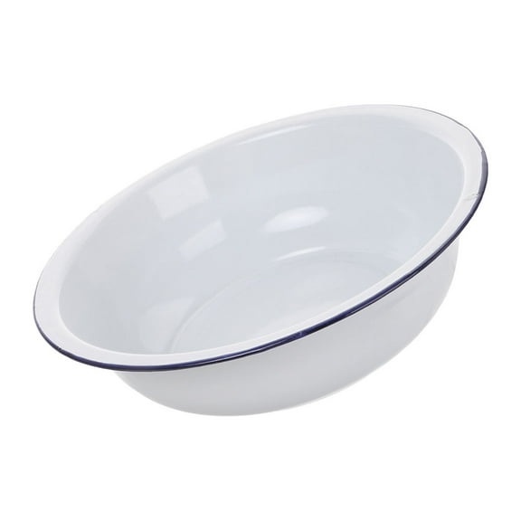 DRAFIDEEP Versatile White Enamel Basin Vintage Style for Kitchen and Home Storage