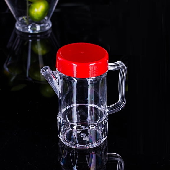 DRAFIDEEP Vinegar Bottle Acrylic Red for Controlled Pouring in Home Kitchen 1Pack