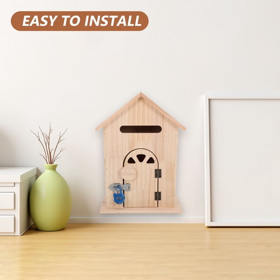 DRAFIDEEP Wall Mounted Mailbox Locking Wooden Drop Box with Multi Purpose Storage for Home Use