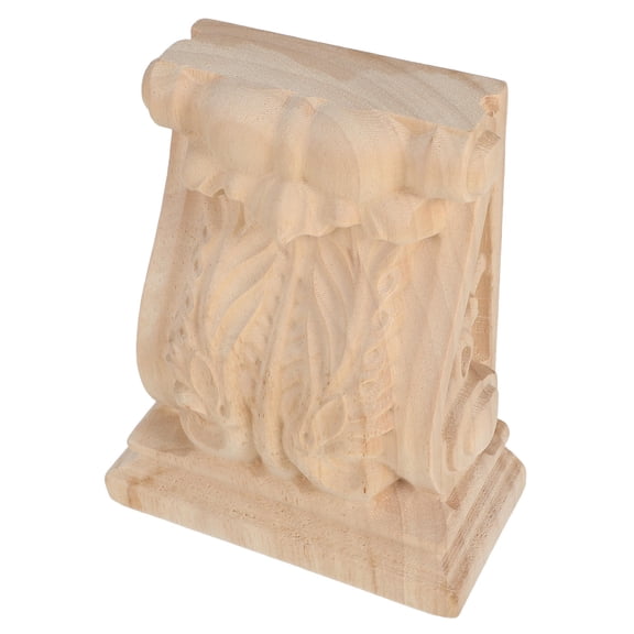 OUNONA European Style Walnut Wood Corbels with Natural Texture for Furniture Decor, Khaki Finish, and Stylish