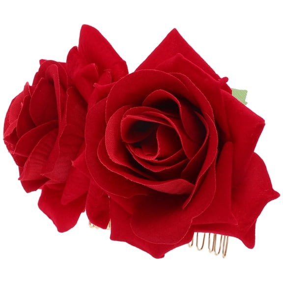 DRAFIDEEP Red Flower Wedding Hair Comb Insert with Strong Hold, Ideal for Bridal Hair Styling and Special Occasions