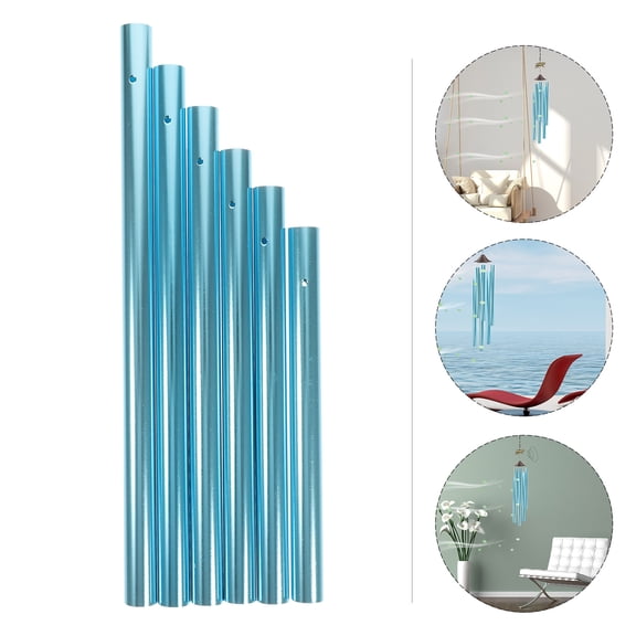 DRAFIDEEP Wind Chime Parts Tubes 6Pcs Aluminum Alloy Hollow Tube For Garden Decor
