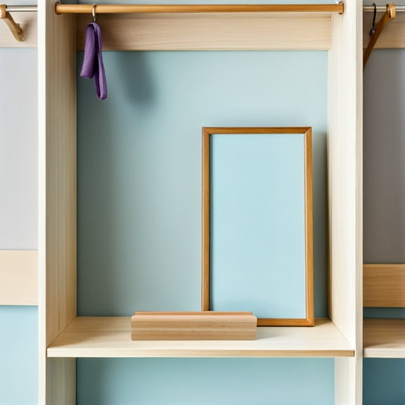 OUNONA Versatile Wooden Mirror Stand Base for Full-Length Mirrors and Artwork with Beige Finish