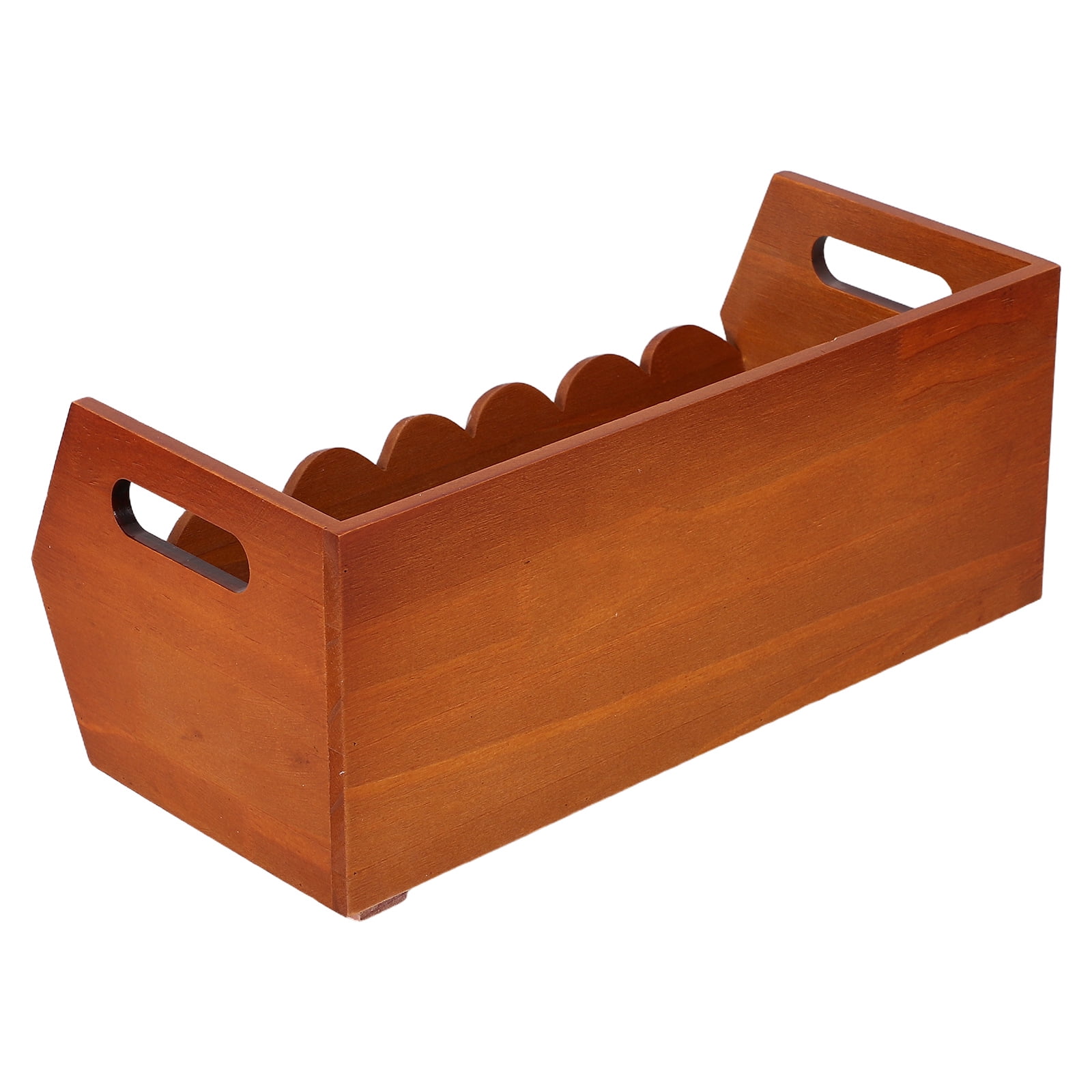 Holiday Kitchen Signs DRAFIDEEP Wooden Storage Crate with Thick Handle for Shelves Brown ...