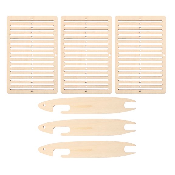 DRAFIDEEP Wooden Weaving Frame Kit 3 Sets with Shuttle and Heddle Bars