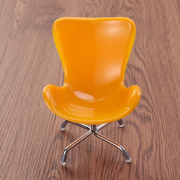DRAFIDEEP Yellow Mini Chair Toy for Hedgehogs and Hamsters Cute Plastic Adornment Furniture for Decoration