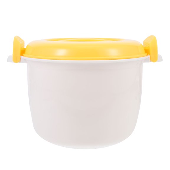 DRAFIDEEP Yellow Reusable Plastic Bento Box Lunch Container Rice Cooker 4 Cup for Fresh Food Storage
