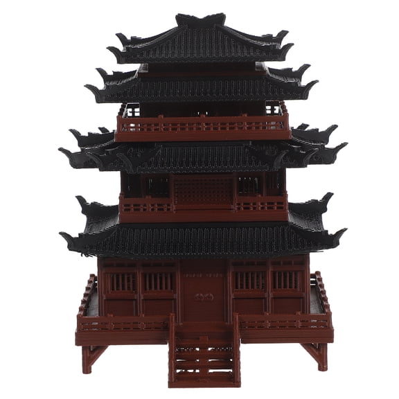 OUNONA Brown Asian Pavilion Sculpture for Micro Landscape and Aquarium Display