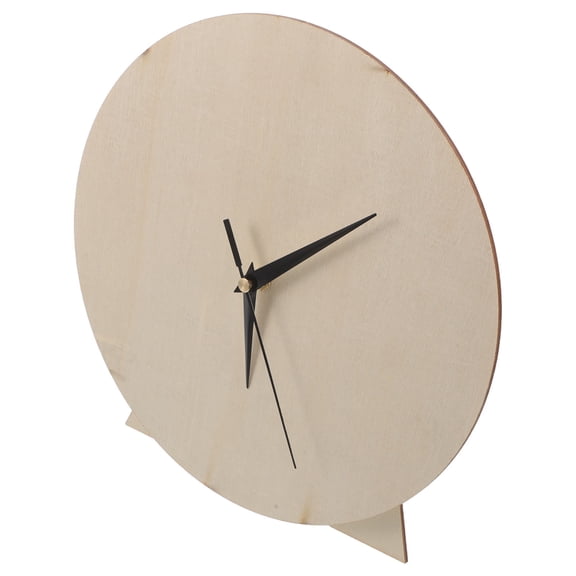DRAFIDEEP Round Wood Clock Dial for Beginners, Beige Craft Clock Kit 1 Pack, Fun and Easy to Assemble