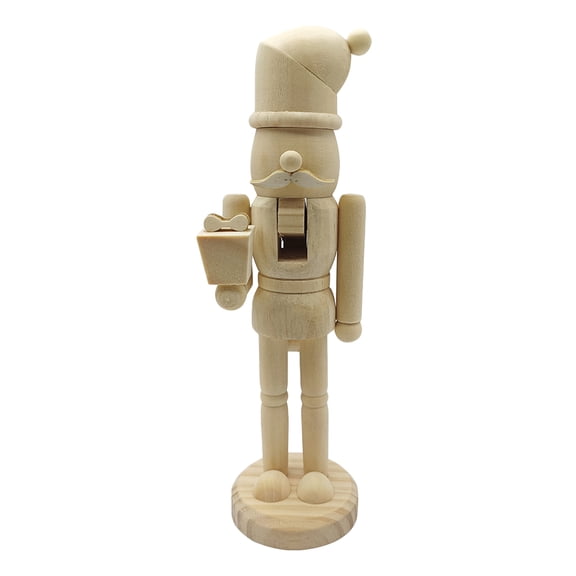 OUNONA DIY Blank Nutcracker Puppet Wooden Craft Decor for Festive Holidays