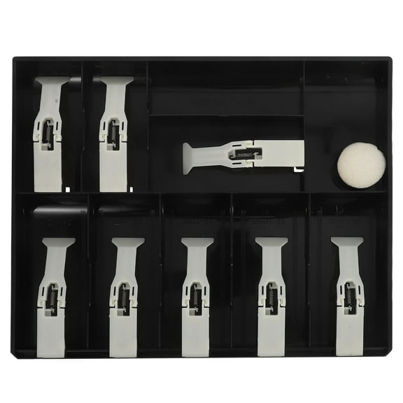 OUNONA Cash Register Drawer Organizer Black Plastic 9 Compartments for Efficient Cash and Coin Storage