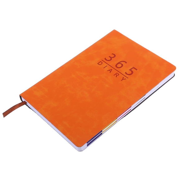 OUNONA 2026 Daily Planner Notepad Orange PU Cover Organizer Schedule Calendar for Office and Home