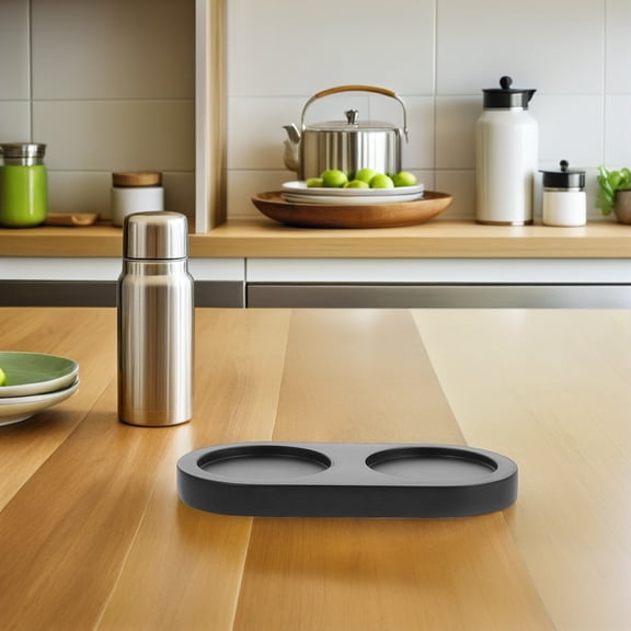 DRAFIDEEP Wooden Tray Table Salt and Pepper Holder Black Non- Design for Cooking Enthusiasts Kitchen Use 1 Piece