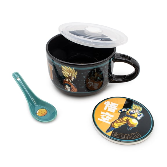 CultureFly Dragon Ball Z Soup Mug Set, 24 oz Mug, Spoon, & Coaster, Officially Licensed
