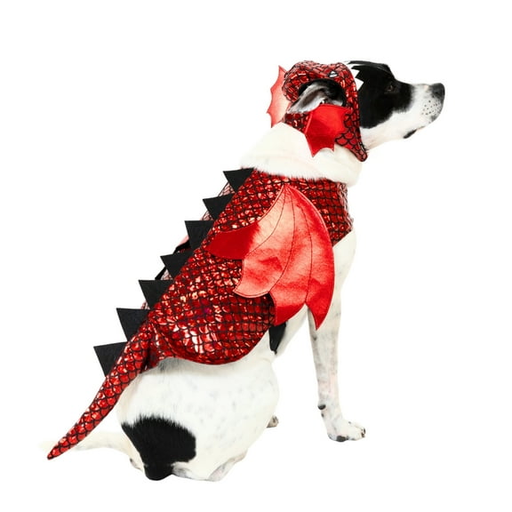 Vibrant Life Halloween Dragon Costume for Dogs, Red, Medium
