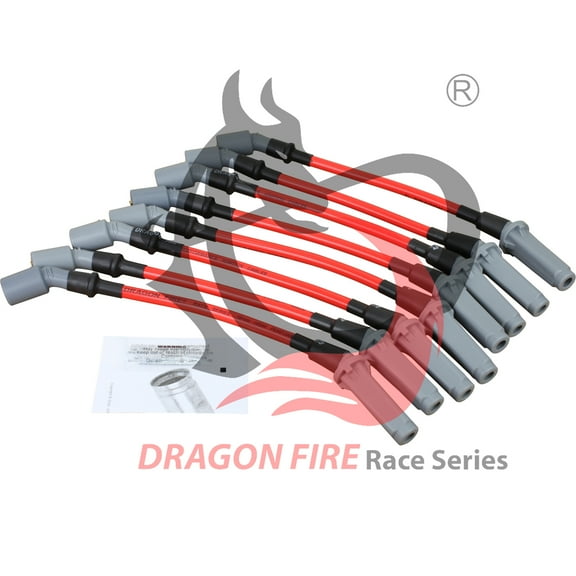 DRAGON FIRE Performance 10mm High Energy Spark Plug Wires Set Chevy GMC Trucks / SUV 1999-2019 LS1 Vortec 4.8L 5.3L 6.0L OEM Fit PWJ255