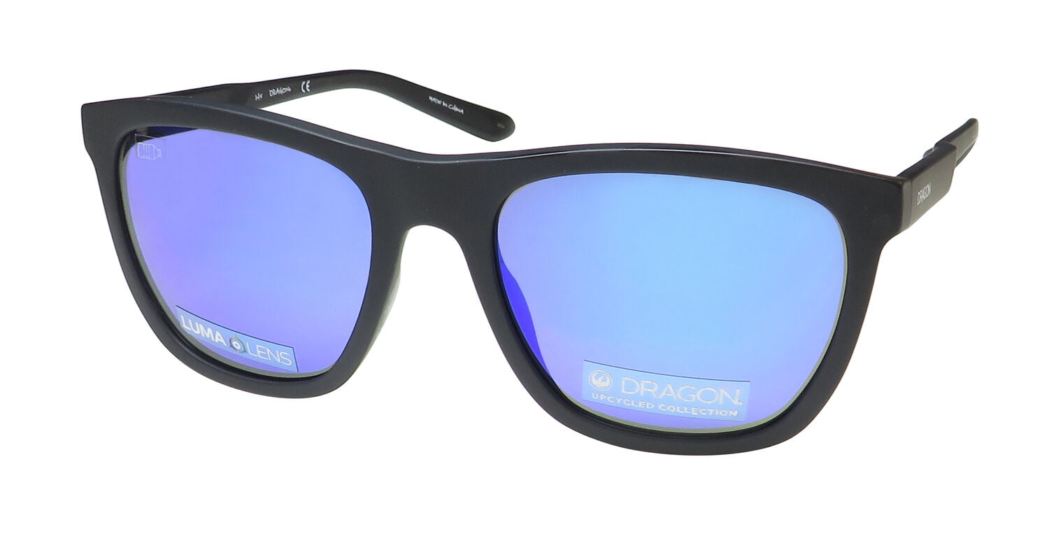 Dragon Men's Count Upcycled Rectangular Sunglasses - Made From 5 Recycled Water Bottles, UV Protection, Vintage Style