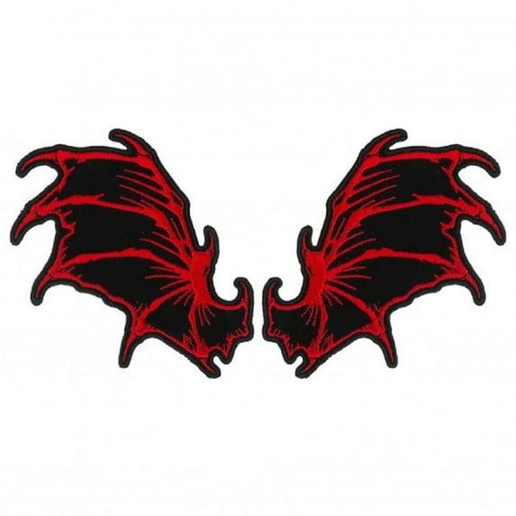 DRAGON WINGS ILLUSTRATION PATCH - Thread Rayon Patriotic Iron-On Heat Sealed Backing / Sew-On PATCH - 4" x 3"