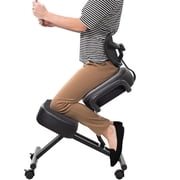 DRAGONN (By VIVO) Ergonomic Kneeling Chair with Back Support, Black