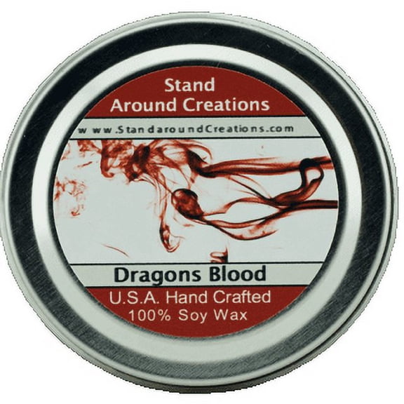 DRAGONS BLOOD TIN 2-OZ. ALL NATURAL SOY CANDLE