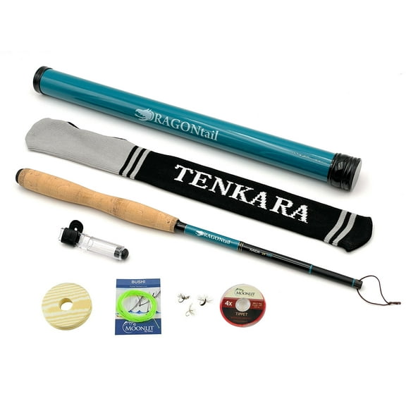 DRAGONtail Kaida zx320 Multi-Length Tenkara Rod Pack Size with Furled Line Fishing Starter Kit