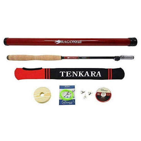 DRAGONtail Shadowfire 365 12' Tenkara Rod  with Furled Line Fishing Starter Kit