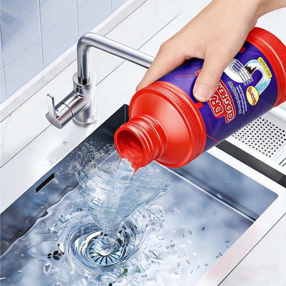 DRAIN PIPE CLEANER CLOG REMOVER 2PCS, FAST BLOCKAGE DISSOLVING ODOR ELIMINATION AND GREASE BREAKDOWN STRONG UNBLOCKING, FOR KITCHEN SINK BATHROOM SHOWER DRAINS