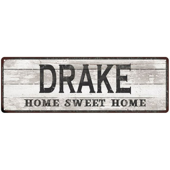 DRAKE Home Sweet Home Country Look 6x18 Metal Sign 106180045258