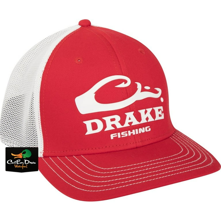 DRAKE PERFORMANCE FISHING DPF LOGO STRETCH FIT BALL CAP HAT