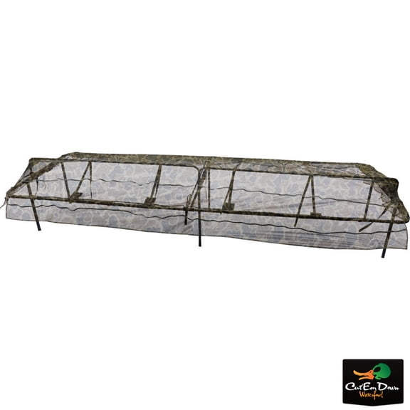 Drake Waterfowl Ghillie Ground Pit Blind Adjustable Top, 12'